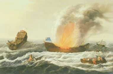 A Naval Engagement Between the Quebec and the Surveillante, c.1779